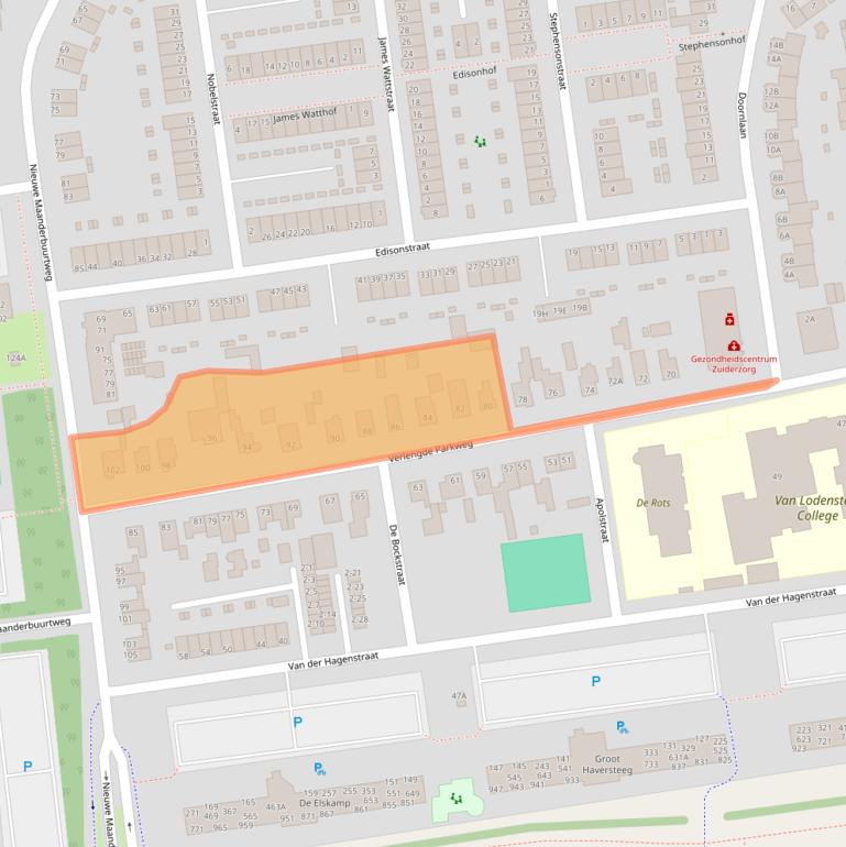 Kaart van postcodegebied 6717GR.
