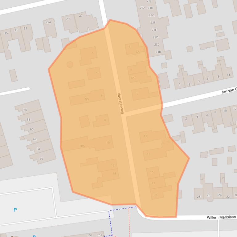 Kaart van postcodegebied 6717GS.