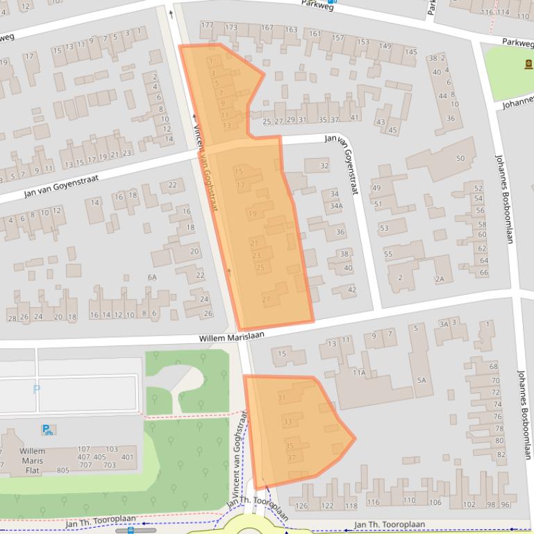 Kaart van postcodegebied 6717HE.