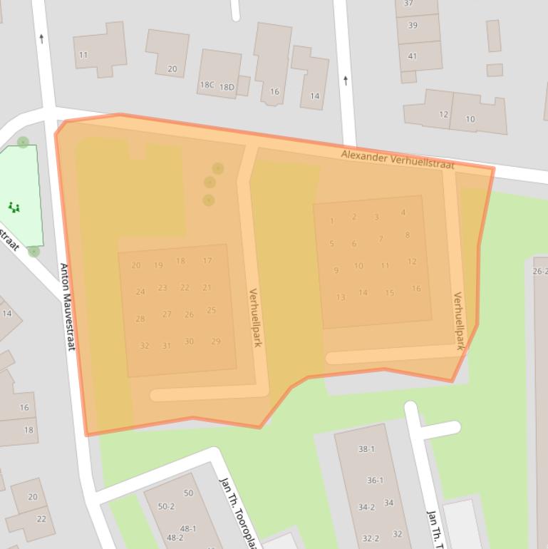Kaart van postcodegebied 6717JX.