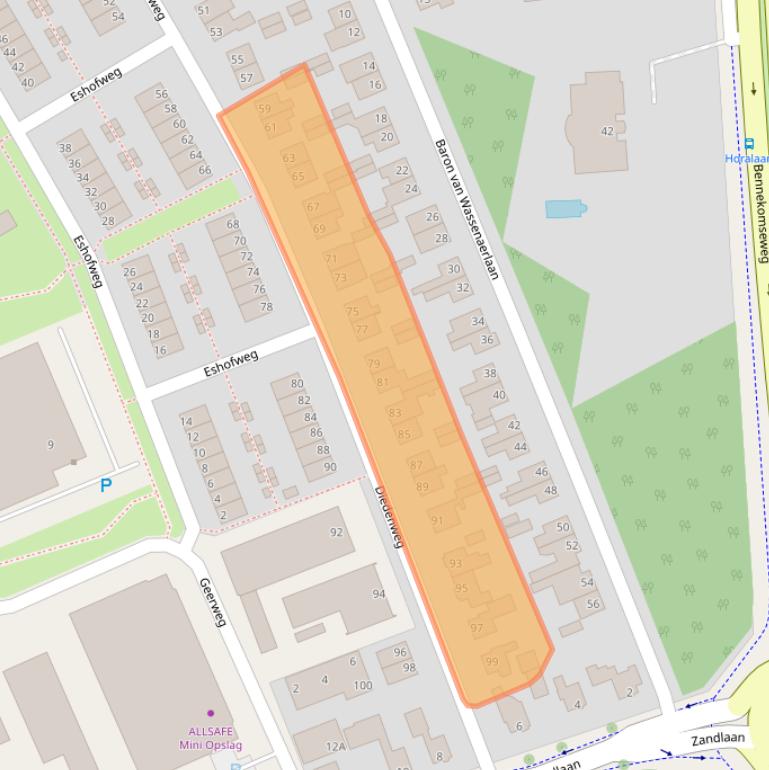 Kaart van postcodegebied 6717KS.