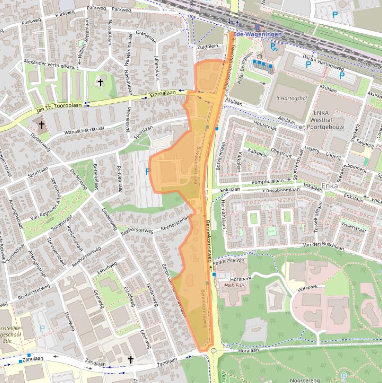 Kaart van postcodegebied 6717LM.