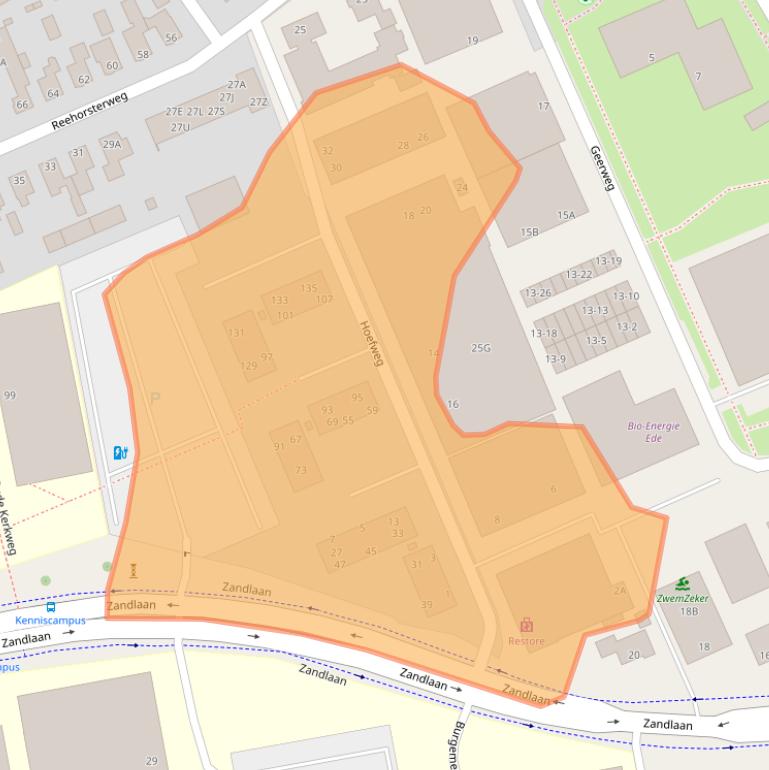 Kaart van postcodegebied 6717LS.