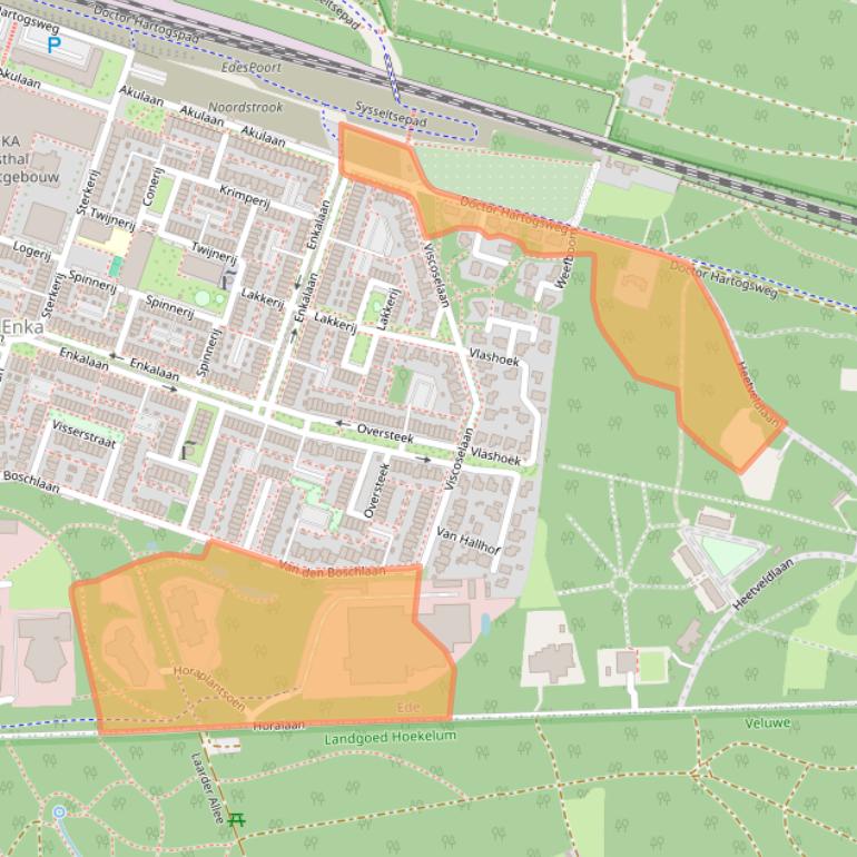 Kaart van postcodegebied 6717LT.