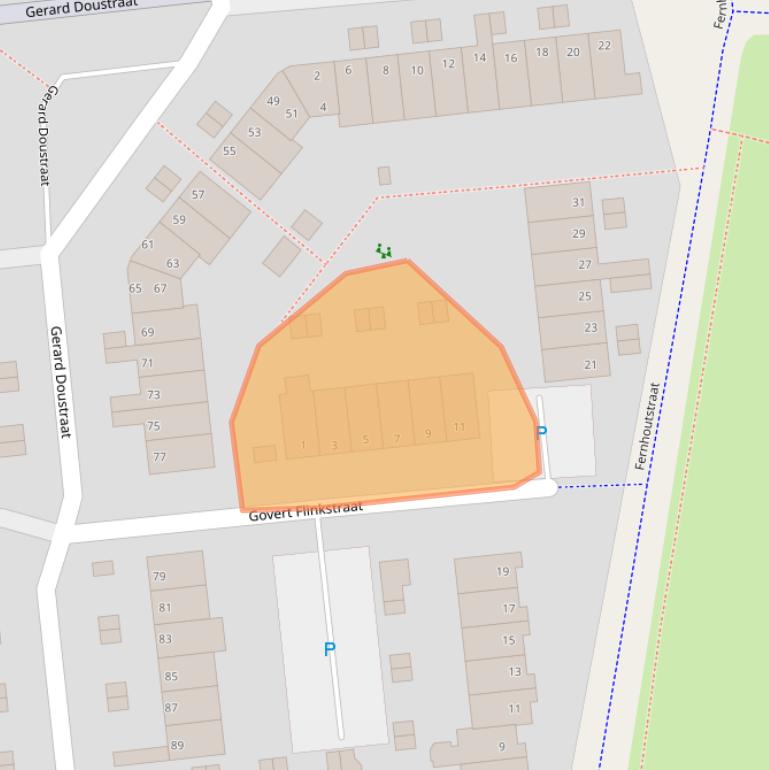 Kaart van postcodegebied 6717MC.