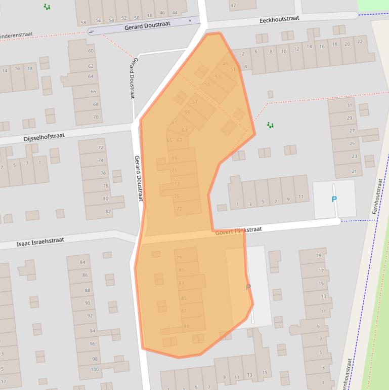 Kaart van postcodegebied 6717MH.