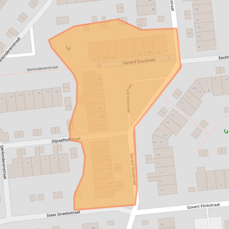 Kaart van postcodegebied 6717ML.