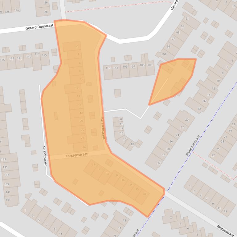 Kaart van postcodegebied 6717MT.