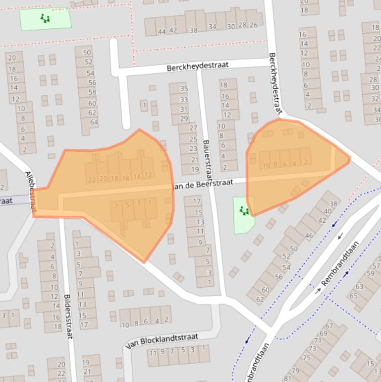 Kaart van postcodegebied 6717NH.