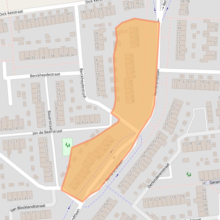 Kaart van postcodegebied 6717NL.