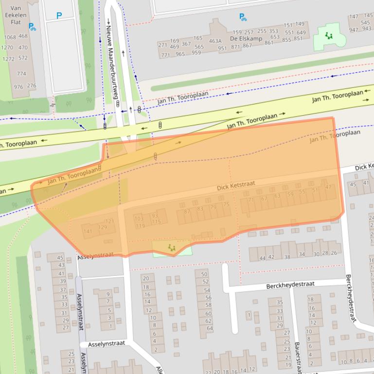 Kaart van postcodegebied 6717NZ.