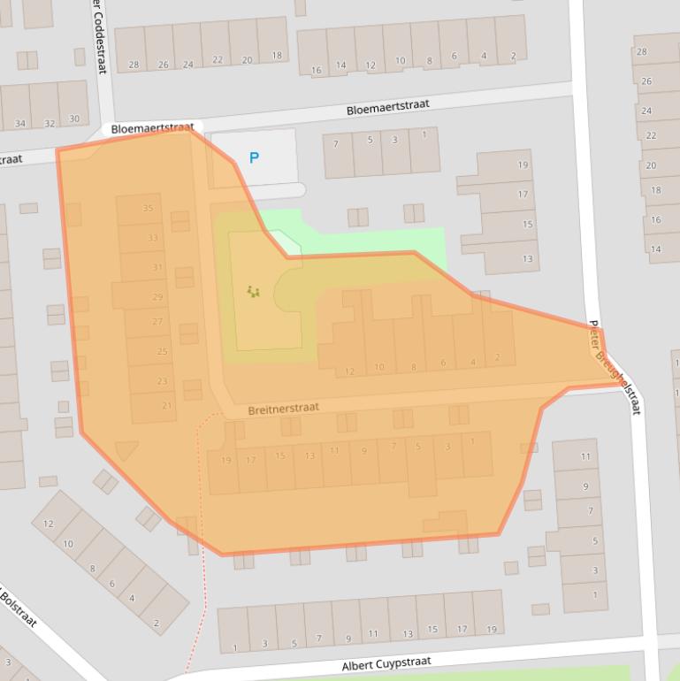 Kaart van postcodegebied 6717PK.