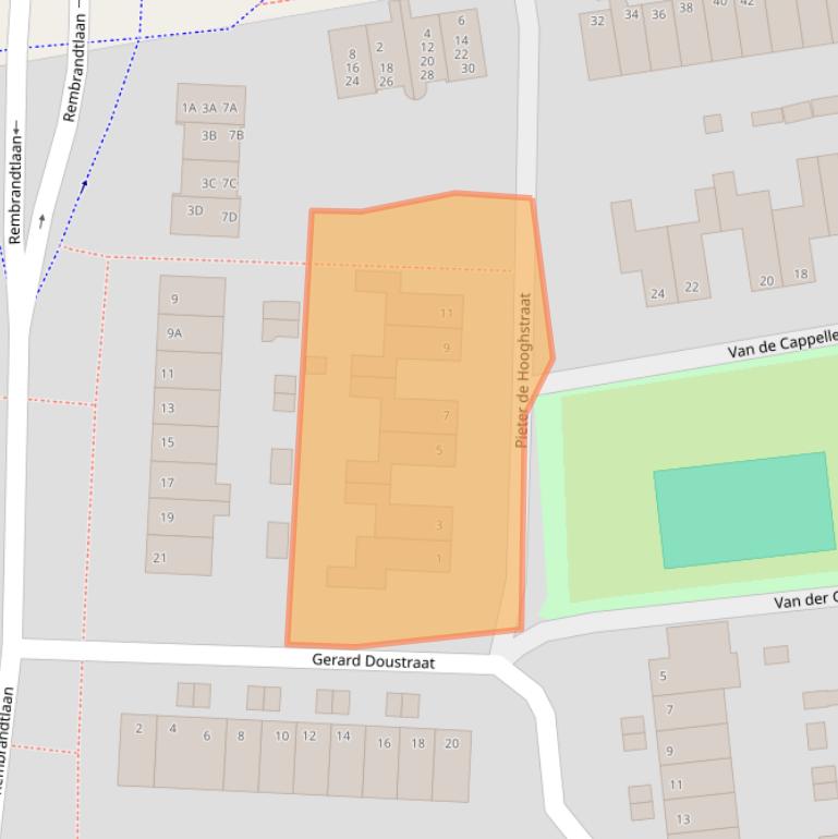 Kaart van postcodegebied 6717PV.