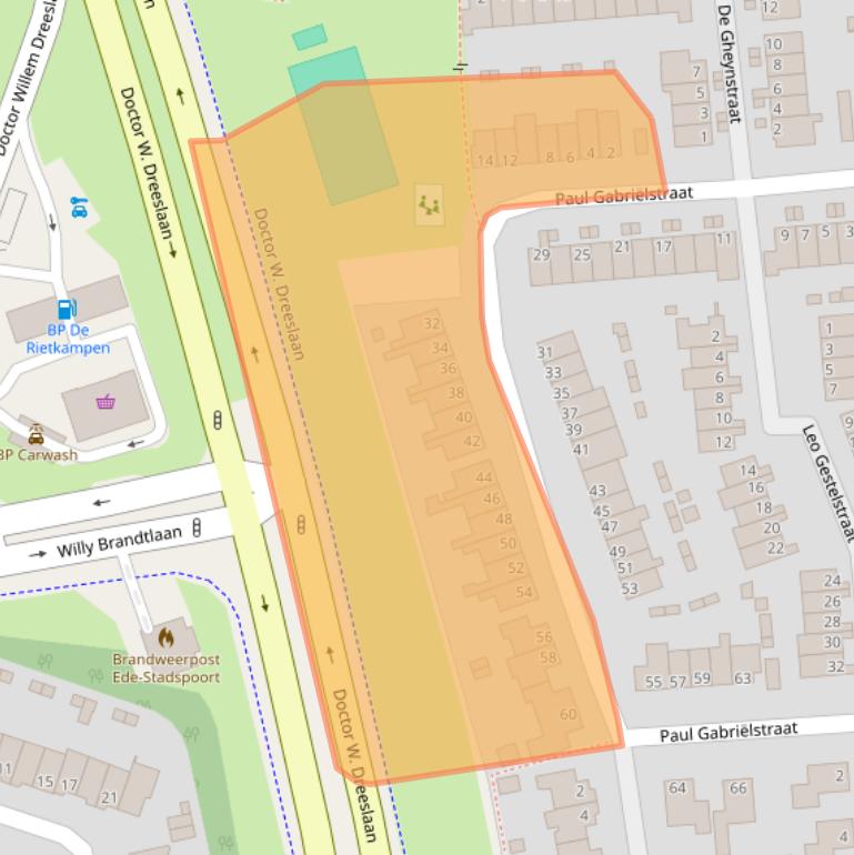 Kaart van postcodegebied 6717RC.