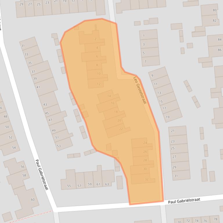Kaart van postcodegebied 6717RJ.