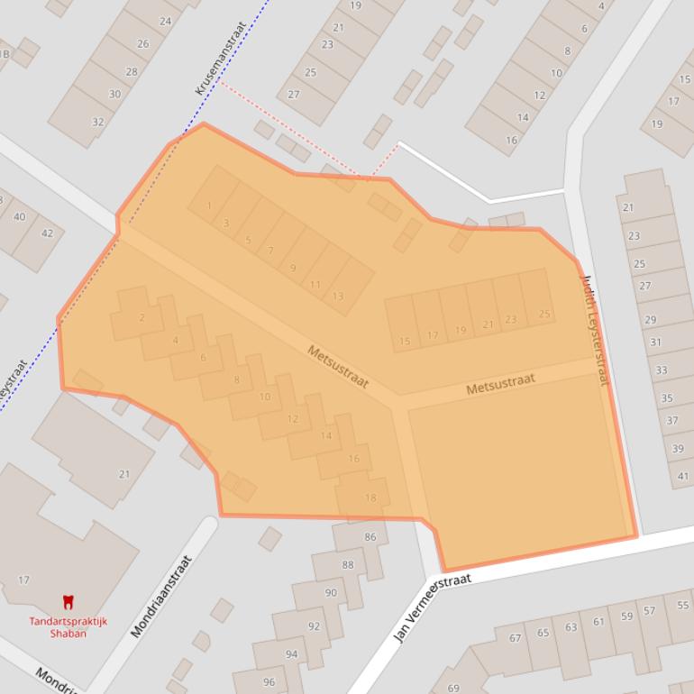 Kaart van postcodegebied 6717SG.