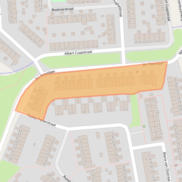 Kaart van postcodegebied 6717TA.