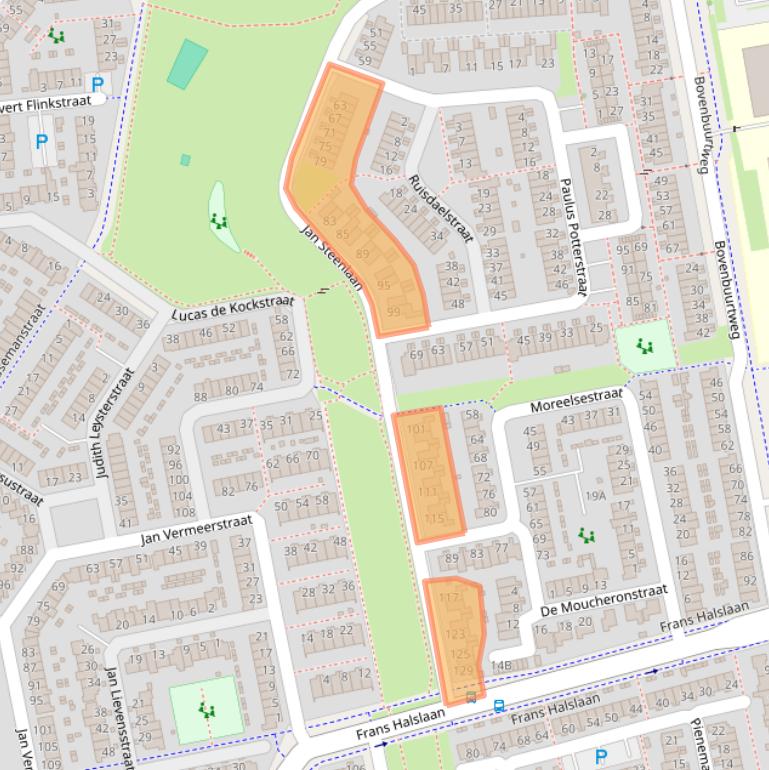 Kaart van postcodegebied 6717TB.