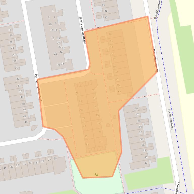 Kaart van postcodegebied 6717TJ.