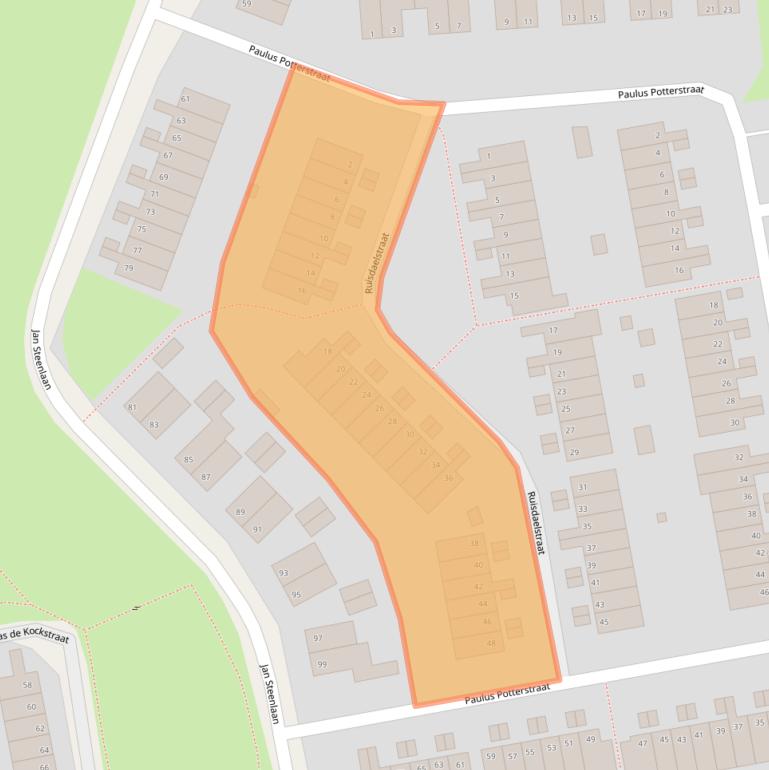 Kaart van postcodegebied 6717TM.