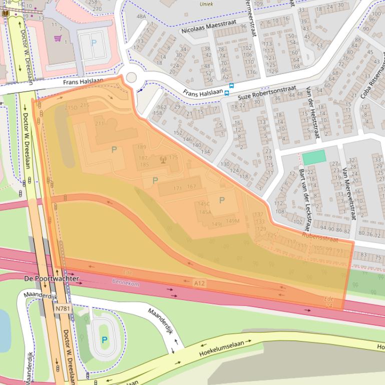 Kaart van postcodegebied 6717VE.