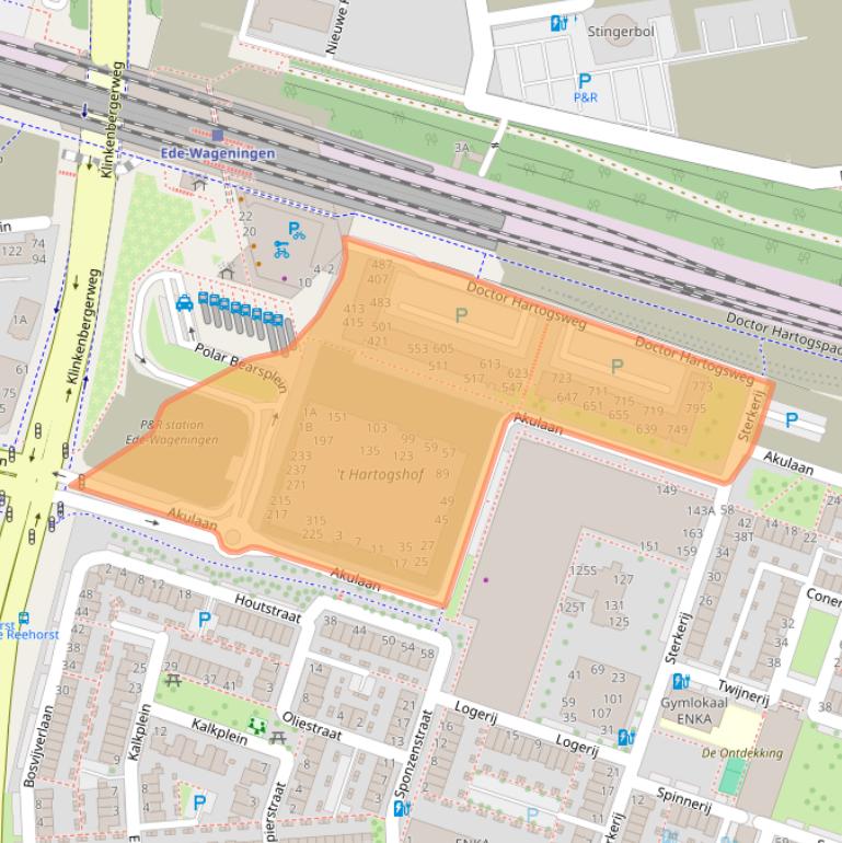 Kaart van postcodegebied 6717XG.