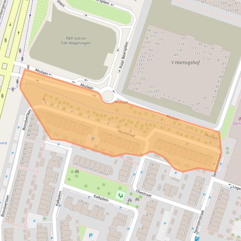 Kaart van postcodegebied 6717XH.