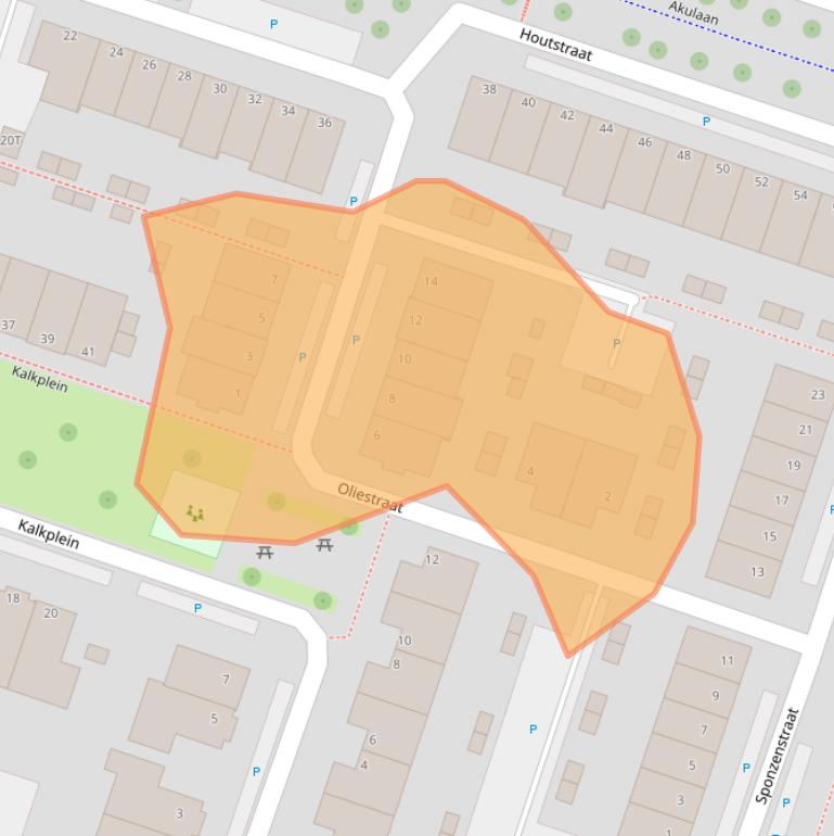Kaart van postcodegebied 6717XK.
