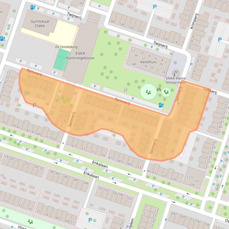 Kaart van postcodegebied 6717XZ.