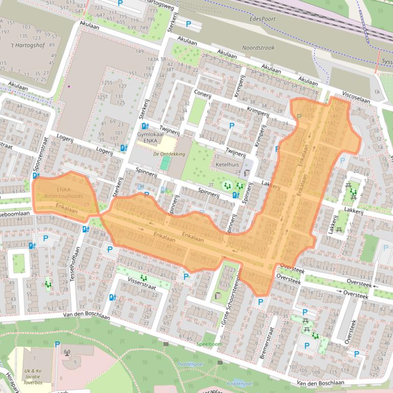 Kaart van postcodegebied 6717ZA.