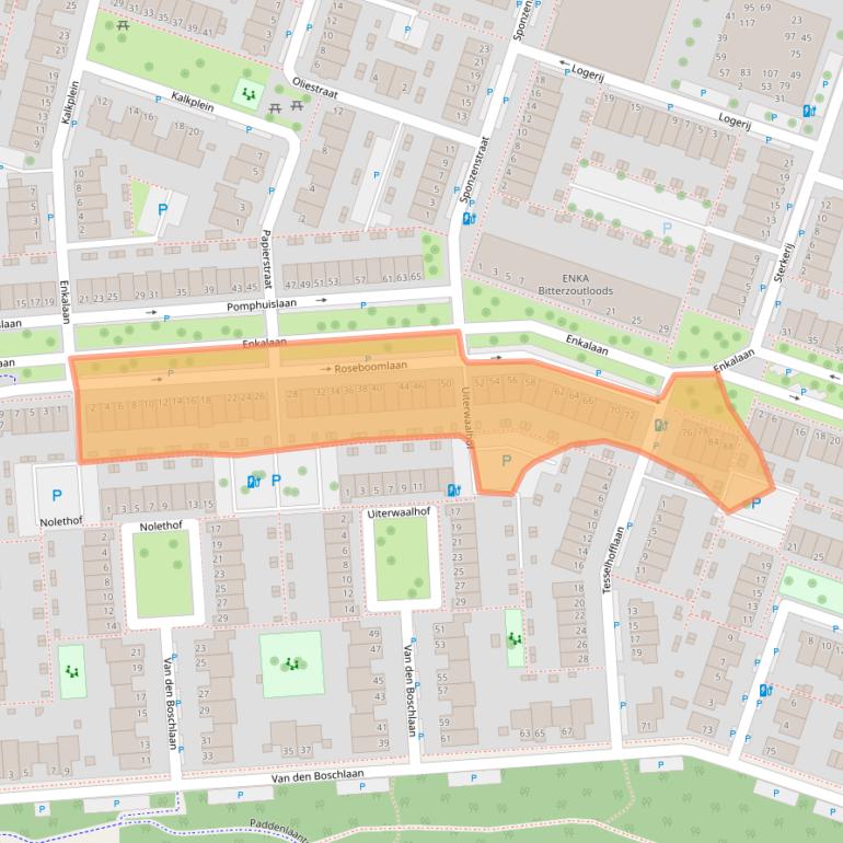 Kaart van postcodegebied 6717ZB.