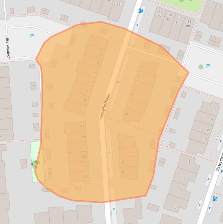Kaart van postcodegebied 6717ZE.