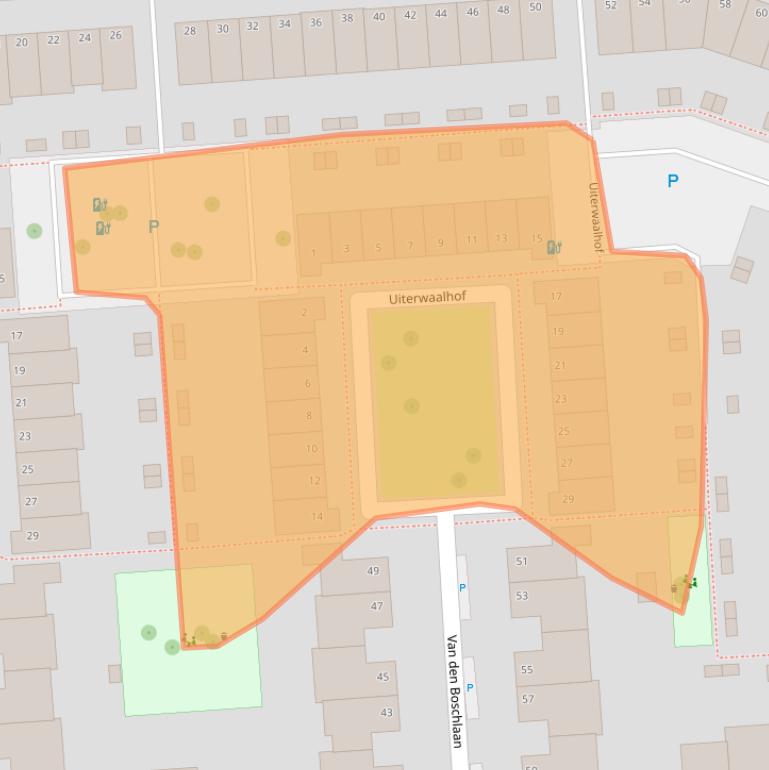 Kaart van postcodegebied 6717ZG.