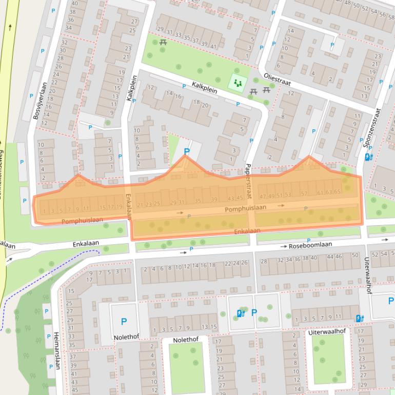 Kaart van postcodegebied 6717ZK.