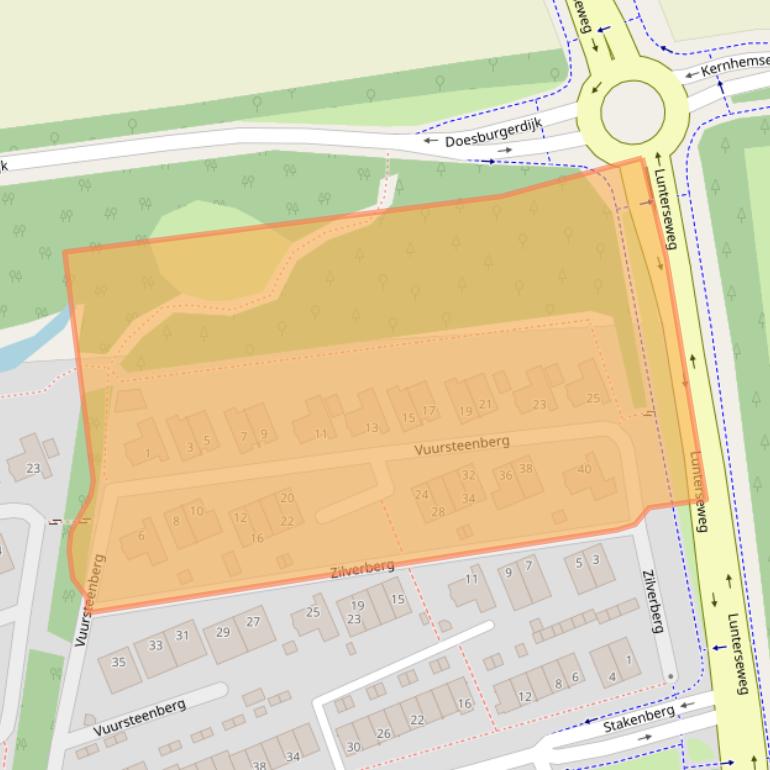 Kaart van postcodegebied 6718DA.