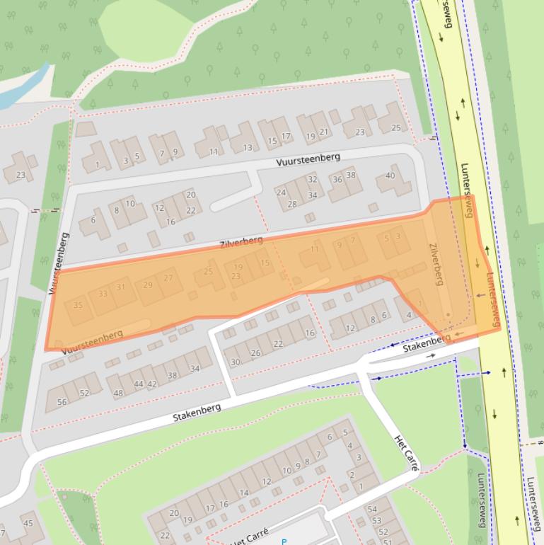 Kaart van postcodegebied 6718DB.