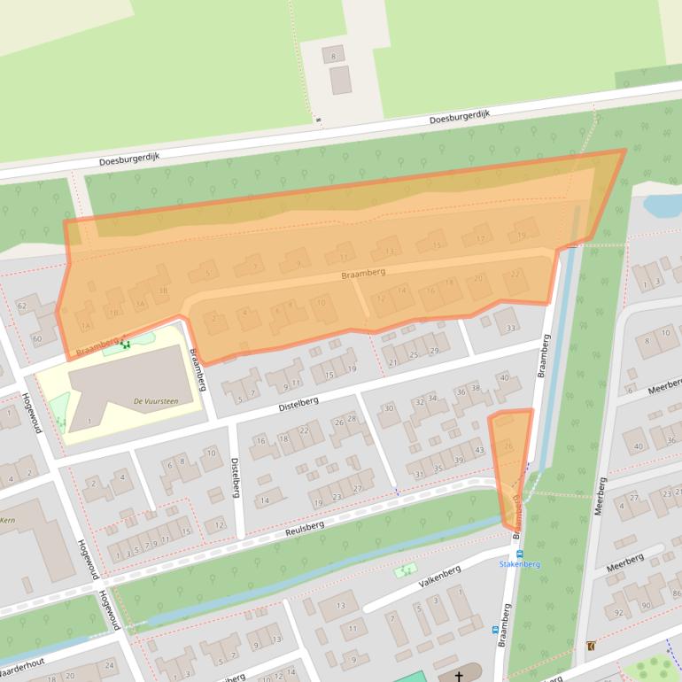 Kaart van postcodegebied 6718EA.