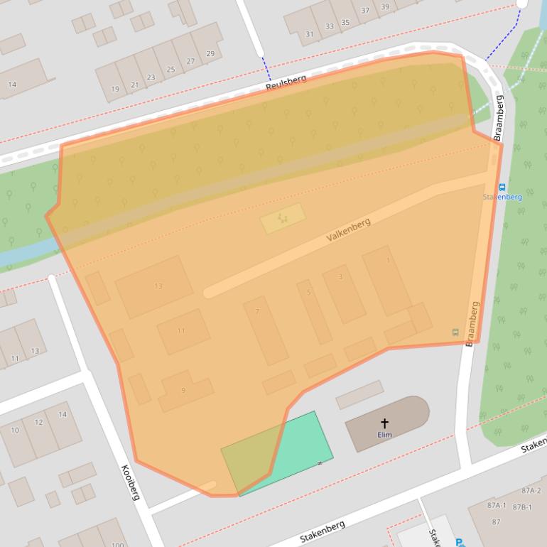 Kaart van postcodegebied 6718EJ.