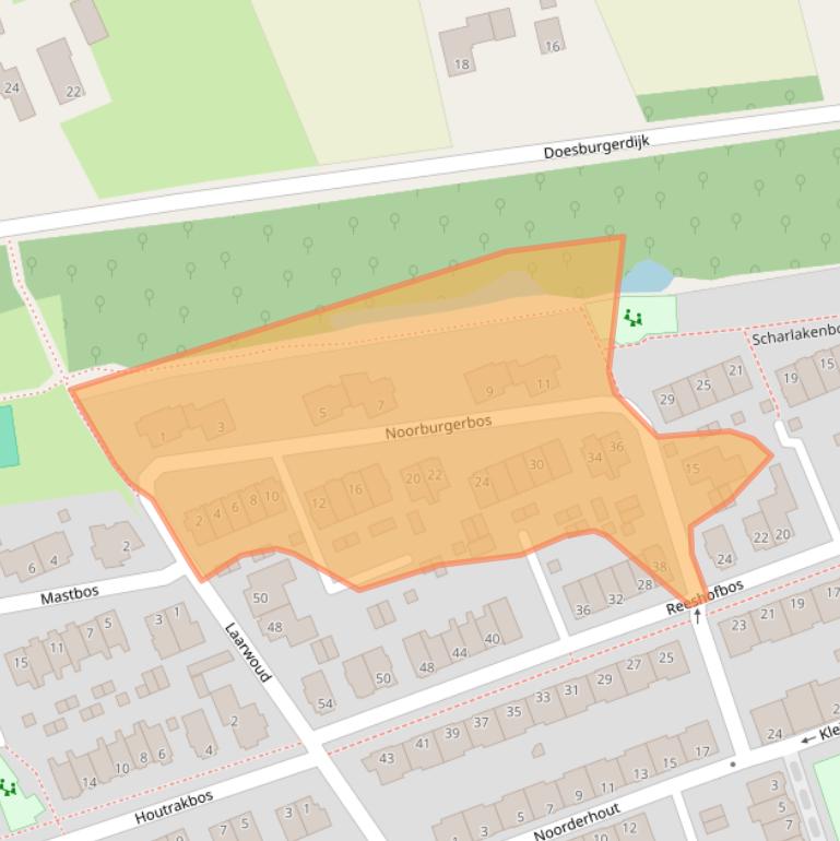 Kaart van postcodegebied 6718GA.