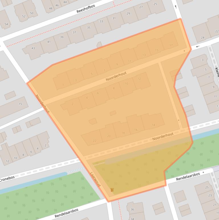 Kaart van postcodegebied 6718GE.