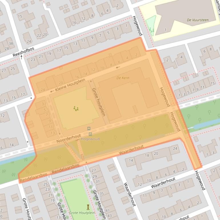 Kaart van postcodegebied 6718GG.