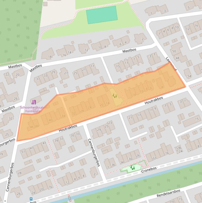 Kaart van postcodegebied 6718HD.