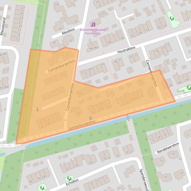 Kaart van postcodegebied 6718HE.