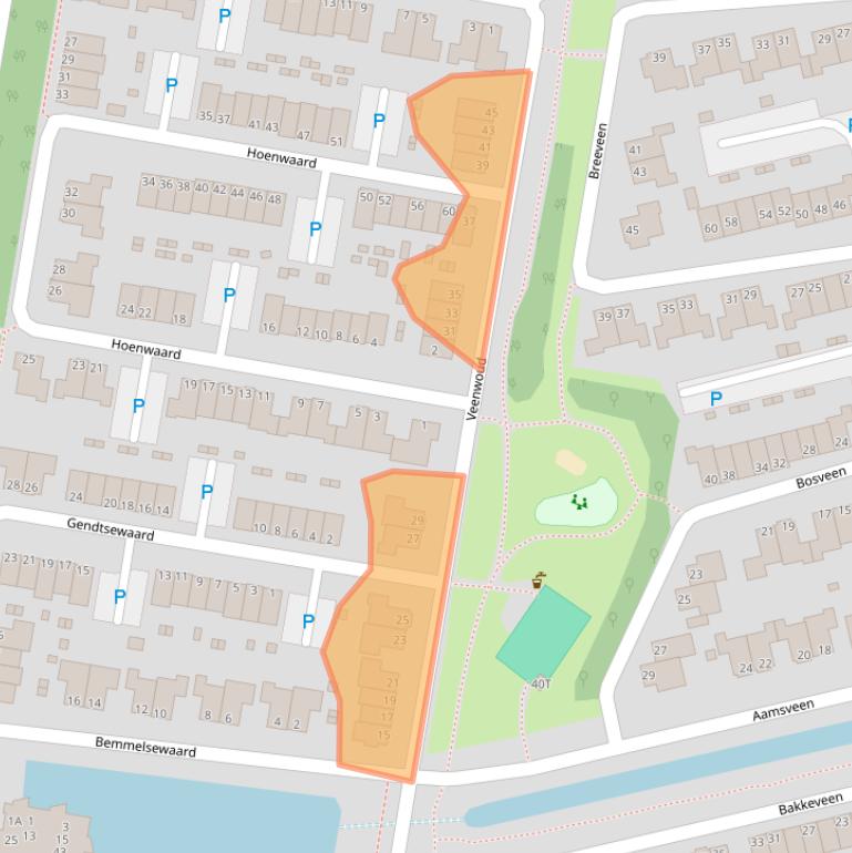 Kaart van postcodegebied 6718LS.