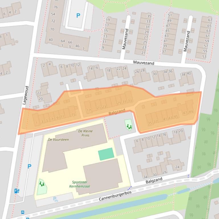 Kaart van postcodegebied 6718MK.