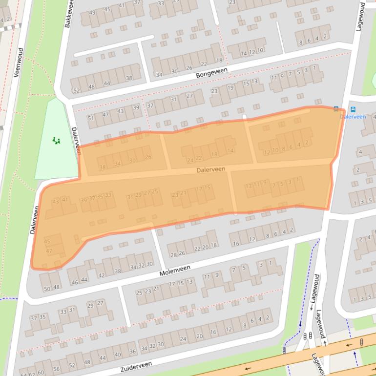 Kaart van postcodegebied 6718MR.