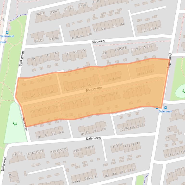 Kaart van postcodegebied 6718MS.