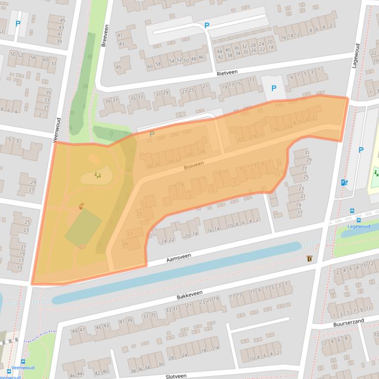 Kaart van postcodegebied 6718MX.