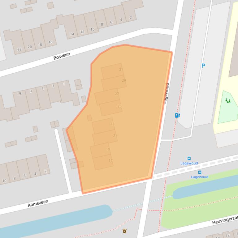 Kaart van postcodegebied 6718MZ.