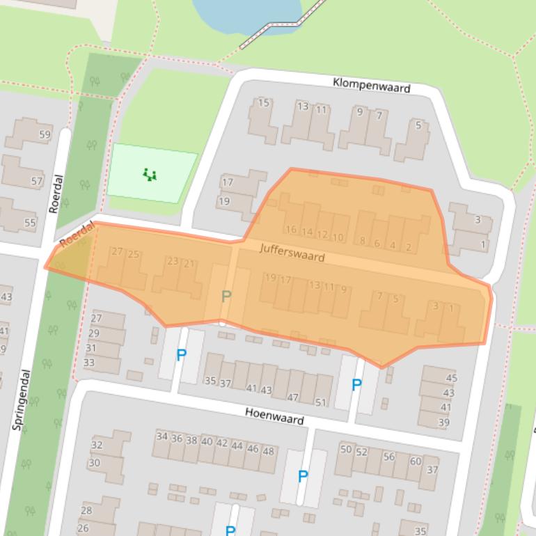 Kaart van postcodegebied 6718ND.